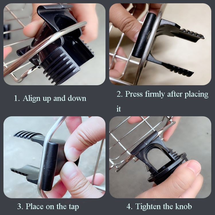 Faucet Rack Stainless Steel Perforated Free Kitchen Sink Storage Rack Rag Sponge Drain Rack, Style:Type A by buy2fix