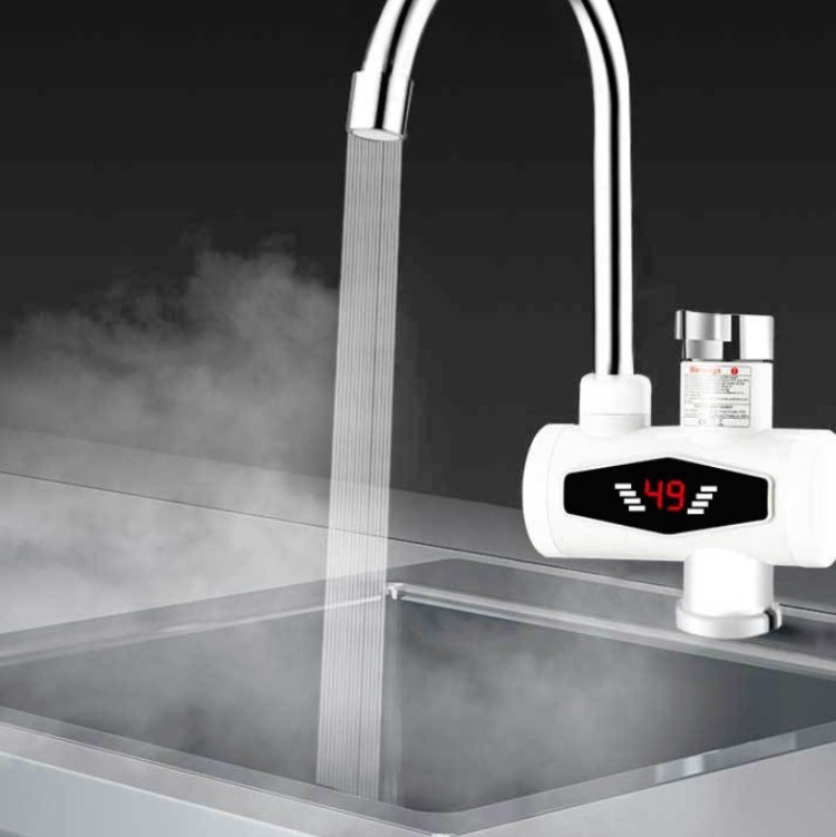 Dynamic Digital Display Instant Heating Electric Hot Water Faucet Kitchen&Domestic Hot&Cold Water Heater EU Plug, Style:With Shower Head - Faucets & Accessories by buy2fix | Online Shopping UK | buy2fix