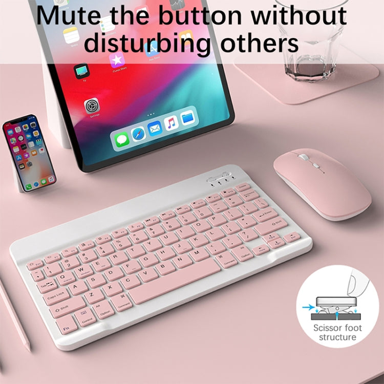 Universal Ultra-Thin Portable Bluetooth Keyboard and Mouse Set For Tablet Phones, Size:7 inch(Pink Keyboard + Pink Mouse) by buy2fix