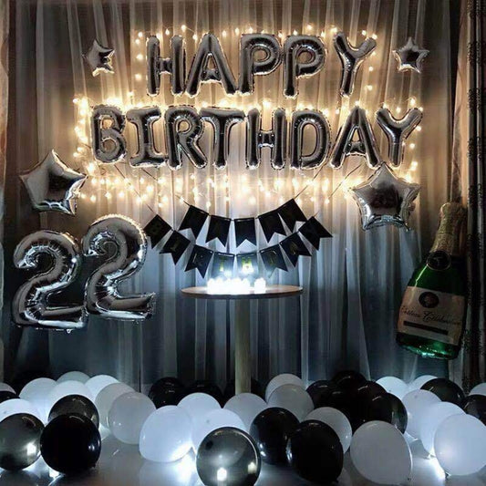 Birthday Party Layout Letter Aluminum Film Balloon Decoration Set(Style One) by buy2fix