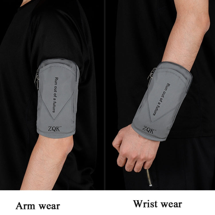 ZQK Sports Reflective Arm Bag Night Running Mobile Phone Arm Bag Is Suitable For Mobile Phones Under 6 Inches(Reflective Gray) - 4.0 ~ 5.5 inch by buy2fix | Online Shopping UK | buy2fix
