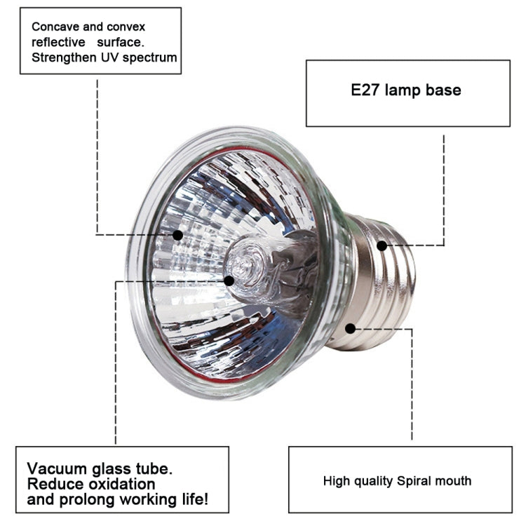UVA+UVB Full Spectrum Solar Reptile Lamp Lizard Light Turtle Basking Lamp, Specification: 25W - Reptile Supplies by buy2fix | Online Shopping UK | buy2fix