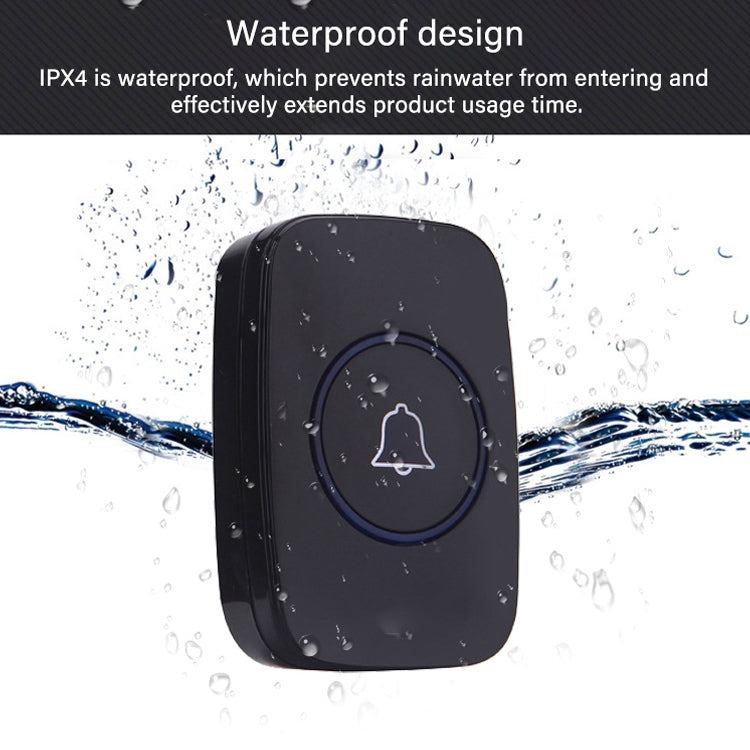 CACAZI A10 300m Long Range No Battery Waterproof LED Light Smart Wireless Doorbell, EU Plug - Wireless Doorbell by CACAZI | Online Shopping UK | buy2fix
