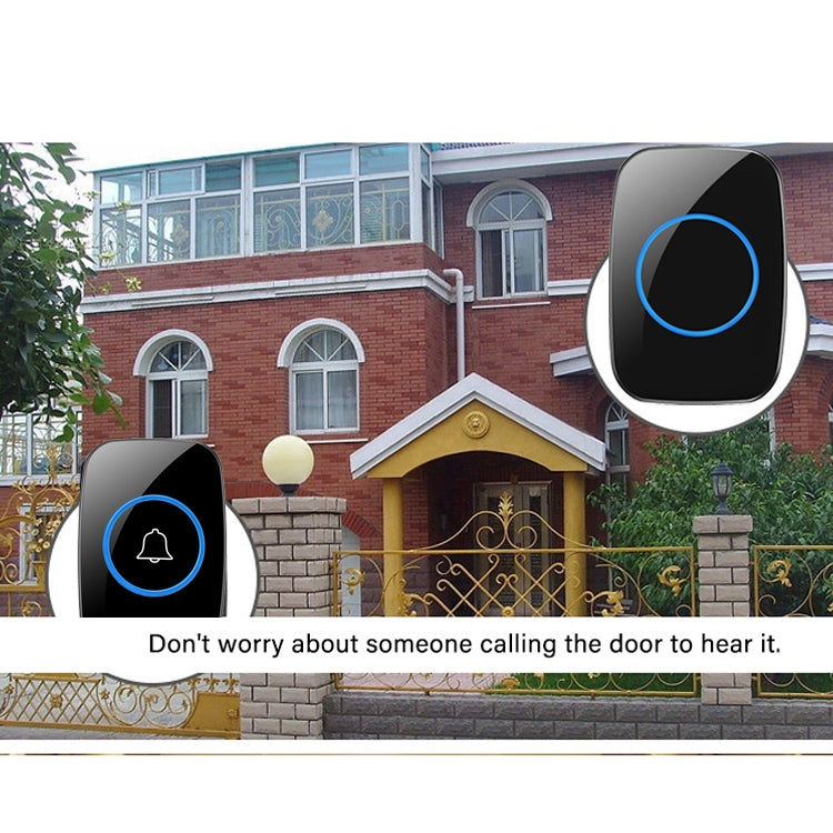 CACAZI A10 300m Long Range No Battery Waterproof LED Light Smart Wireless Doorbell, EU Plug by CACAZI