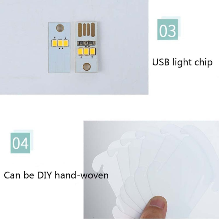 Creative Bedroom Bedside Night Light USB Round Romantic Room Decoration Lamp with Wood Base, Style: Finished Product(White) by buy2fix