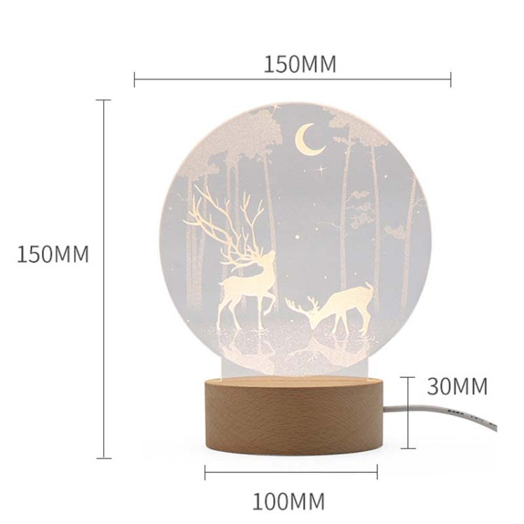 3D Atmosphere Decorative Light Acrylic Inner Carved LED Night Light Creative Girl Table Lamp(Good Night) by buy2fix