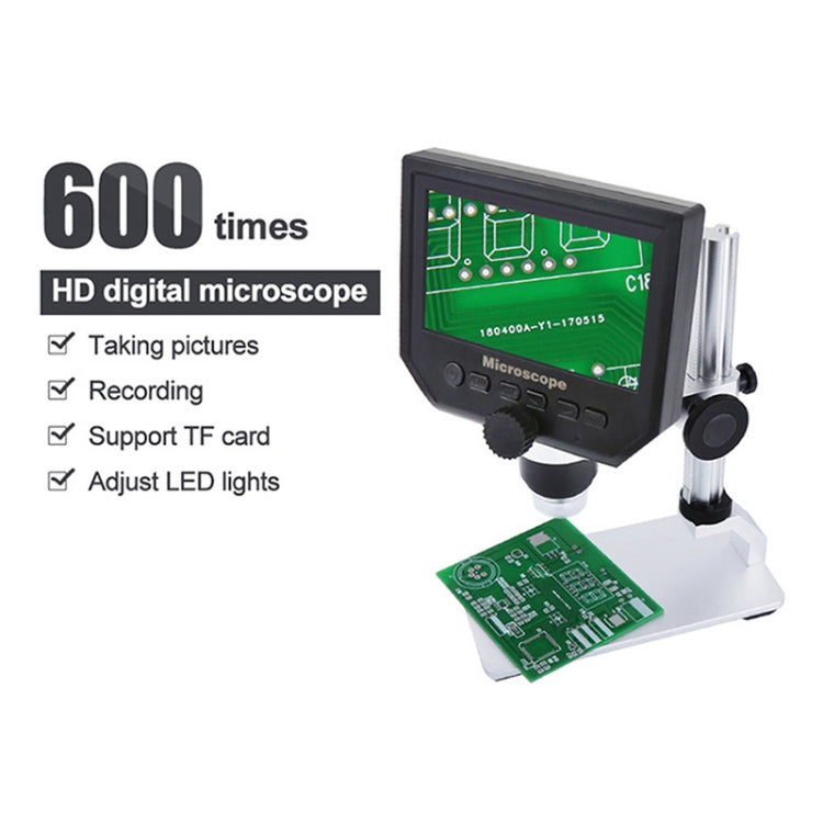 G600A HD Mobile Phone Repair Microscope 4.3 Inch Screen Digital Microscope Electron Microscope(EU Plug) - Digital Microscope by buy2fix | Online Shopping UK | buy2fix