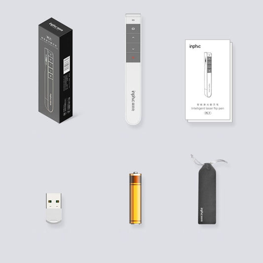 Inphic PL1 Wireless Pointer Laser Remote Control Pen Office PPT Flip Pen Multimedia Projection Red Laser Pen, Colour: Battery White - by Inphic | Online Shopping UK | buy2fix