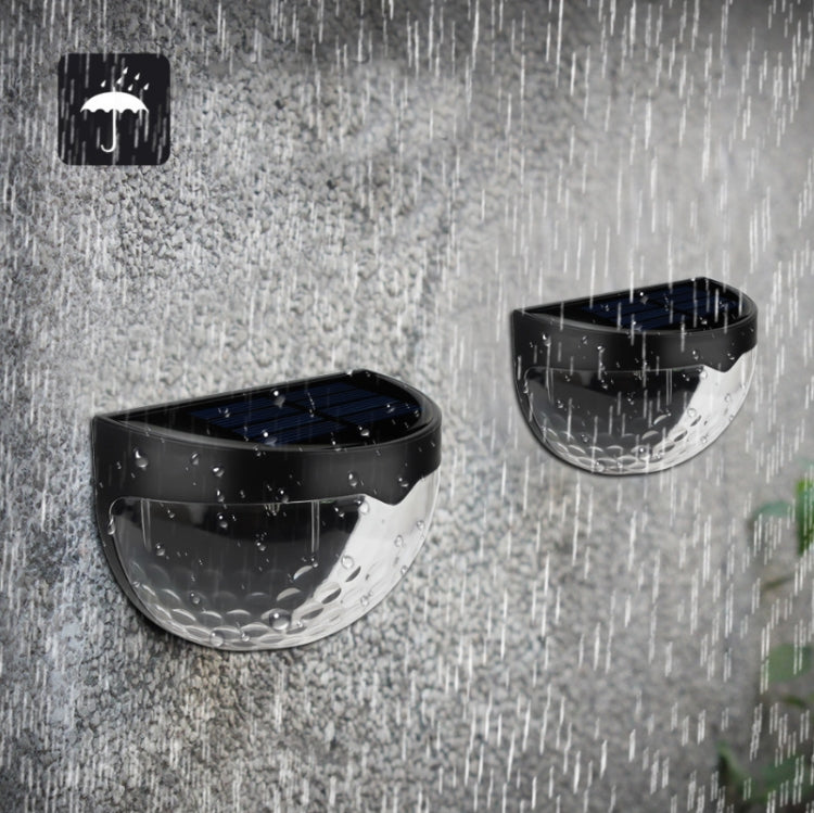 2 PCS LED Solar Wall Light Outdoor Semicircular Fence Garden Lawn Light - Solar Lights by buy2fix | Online Shopping UK | buy2fix
