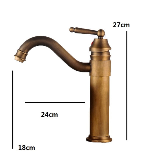 Single Hole Seated Copper Faucet Antique Basin Faucet by buy2fix