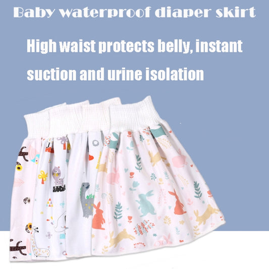 Baby Water-Proof And Leak-Proof Cloth Diapers Children Washable Cotton Cloth Bed-Wetting Skirt Pants, Colour: L(Red Cat and Blue Cat) by buy2fix