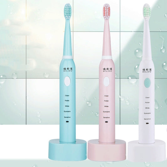 DELIPU Electric Toothbrush Rechargeable Sonic 5-Speed Adjustment Children Adult Household Waterproof Soft Hair Whitening Toothbrush USB Charging Stand(White) by buy2fix
