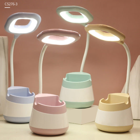 USB Charging LED Desk Light Eye Protection Lamp with Pen Holder and Phone Holder(CS276-3 Blue) by buy2fix