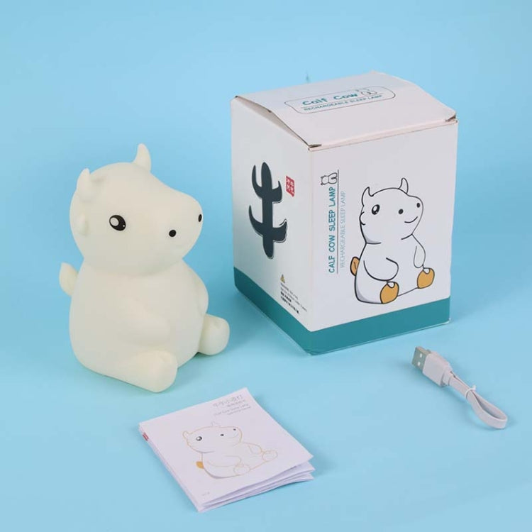 JX-YD-08 Silicone Calf Cow Night Light LED Colorful Dimming Pat Sleeping Bedside Lamp by buy2fix