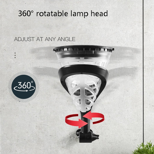 Cone-Shape Garden Decoration Solar Lawn Light Outdoor LED Ground Plug And Wall-Mounted Dual Purpose Lights(White and Warm Light) by buy2fix