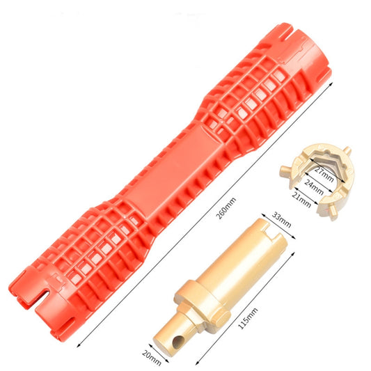 Metal Double-head Multifunctional Sink Bathroom Wrench Plumbing Installation Tool Water Pipe Faucet Repair Removal Tool by buy2fix