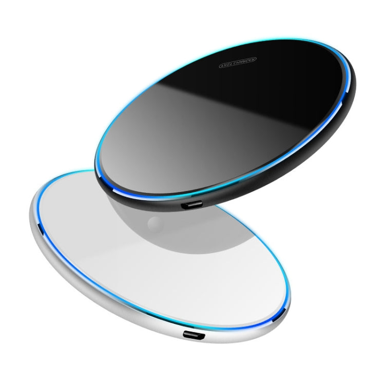 X8 15W QI Round Acrylic Mirror Wireless Charger(Black) - Wireless Charger by buy2fix | Online Shopping UK | buy2fix