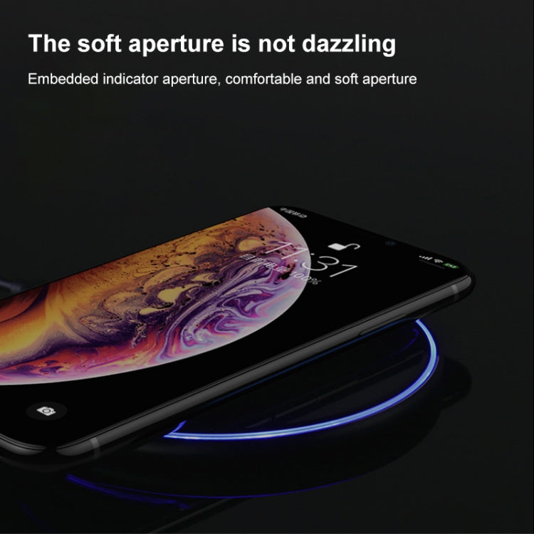 X8 15W QI Round Acrylic Mirror Wireless Charger(Black) - Wireless Charger by buy2fix | Online Shopping UK | buy2fix