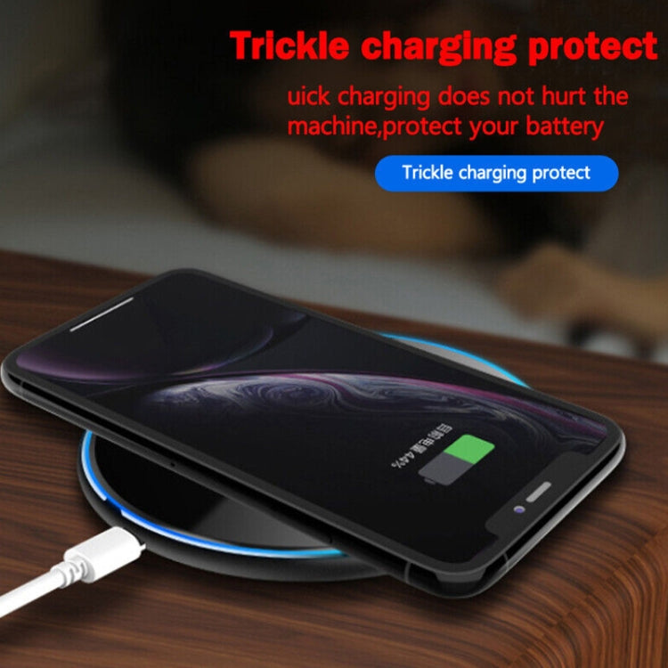 X8 15W QI Round Acrylic Mirror Wireless Charger(Black) - Wireless Charger by buy2fix | Online Shopping UK | buy2fix