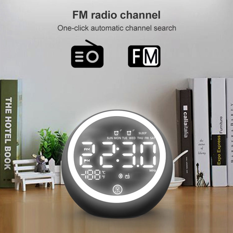 X10 Multifunctional Bluetooth Speaker LED Night Light Alarm Clock Bluetooth Speaker, Support TF Card & AUX & FM Radio, Specification: US Plug(Black) - Desktop Speaker by buy2fix | Online Shopping UK | buy2fix