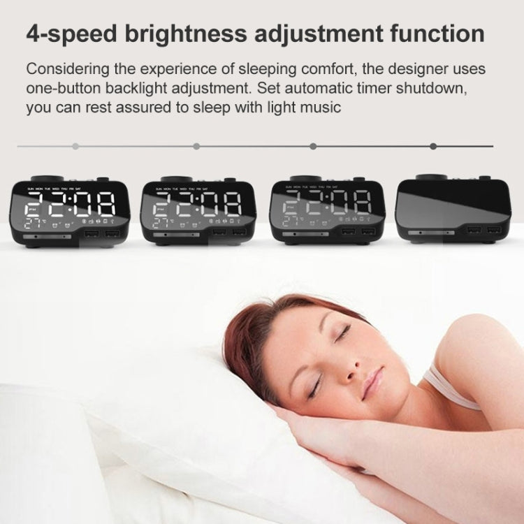 M9 Wireless Bluetooth Speaker Multifunctional Desktop Alarm Clock Support TF Card & U Disk & AUX EU Plug(Black) - Desktop Speaker by buy2fix | Online Shopping UK | buy2fix
