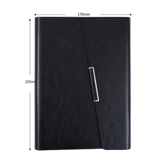 Business Notebook Imitation Leather PU Tri-Fold Loose-Leaf Notepad, Specification: A5(Black) by buy2fix
