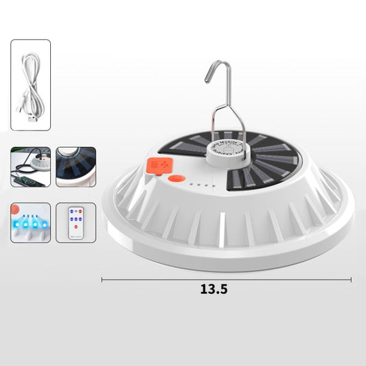 V61 Solar + RC 60 LEDs UFO Rechargeable Light Household Emergency Light Bulb Outdoor Camping Night Market Stall Light by buy2fix