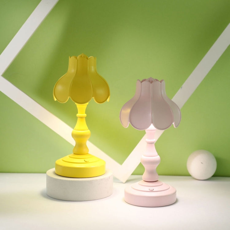 Retro Charging Table Lamp Bedroom Bed LED Eye Protection Light(LD05 Lotus Gray Green) by buy2fix