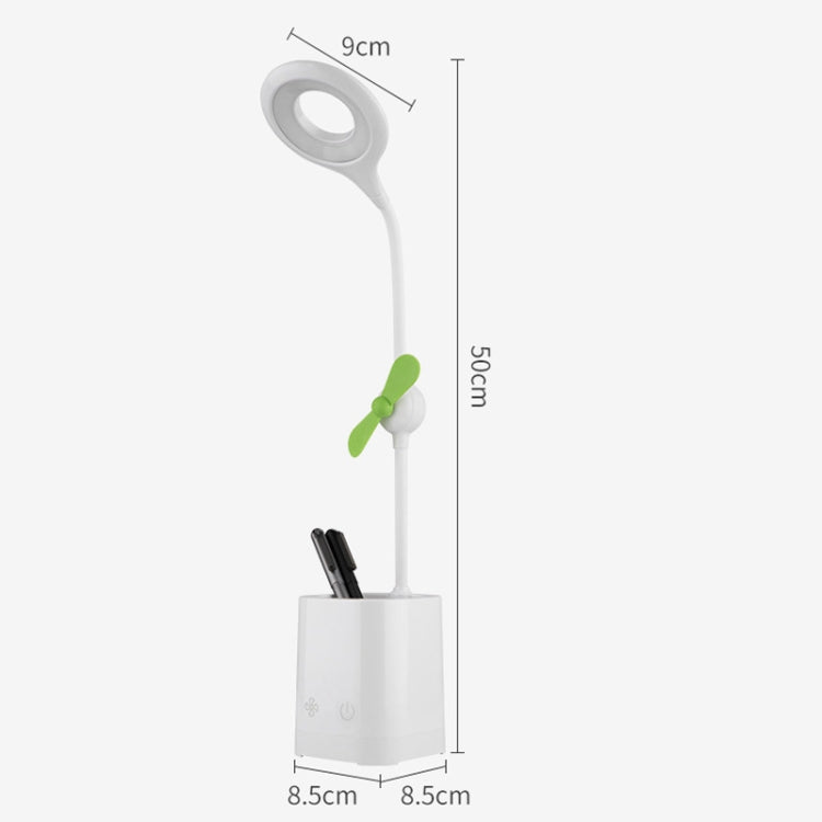 WS-8010 LED Fan Desk Lamp Bedside Desk USB Folding Desk Lamp, Colour: Pen Holder Green Fan Blade - Desk Lamps by buy2fix | Online Shopping UK | buy2fix