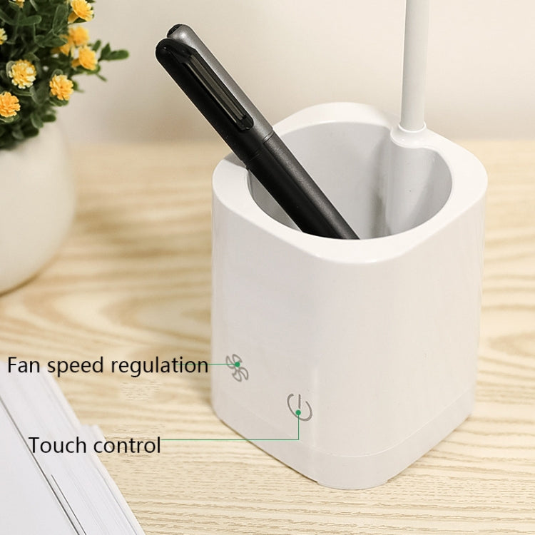 WS-8010 LED Fan Desk Lamp Bedside Desk USB Folding Desk Lamp, Colour: Pen Holder Green Fan Blade - Desk Lamps by buy2fix | Online Shopping UK | buy2fix
