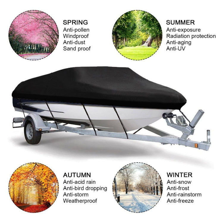 210D Waterproof Boat Cover Speedboat Towed Fishing V-Shaped Boat Cover Rain And Sun Protection Cover, Specification: 14-16FT 530x290cm by buy2fix
