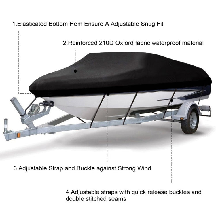 210D Waterproof Boat Cover Speedboat Towed Fishing V-Shaped Boat Cover Rain And Sun Protection Cover, Specification: 17-19FT 600x310cm - Marine Accessories & Parts by buy2fix | Online Shopping UK | buy2fix