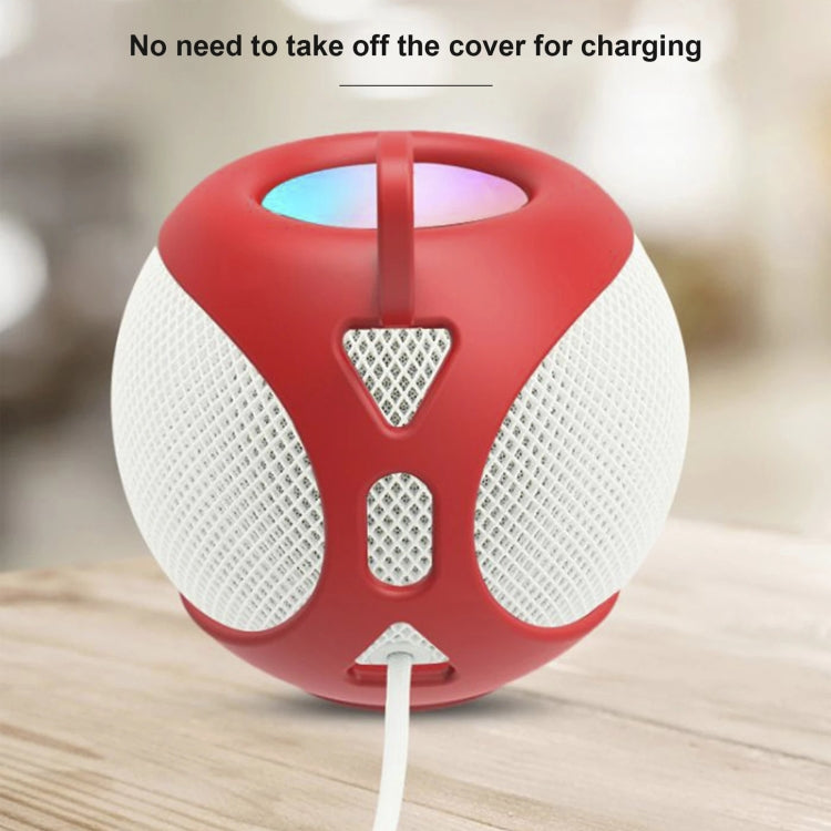 Speaker Protective Cover Home Audio Soft Silicone Protective Case For Apple HomePod Mini(Red) - Protective Case by buy2fix | Online Shopping UK | buy2fix