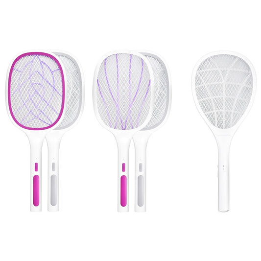 Electrical Mosquito Swatter Mosquito Killer Two-In-One USB Rechargeable Household Electrical Mosquito Swatter, Colour: LEDx10 Gray (Base Charging) by buy2fix