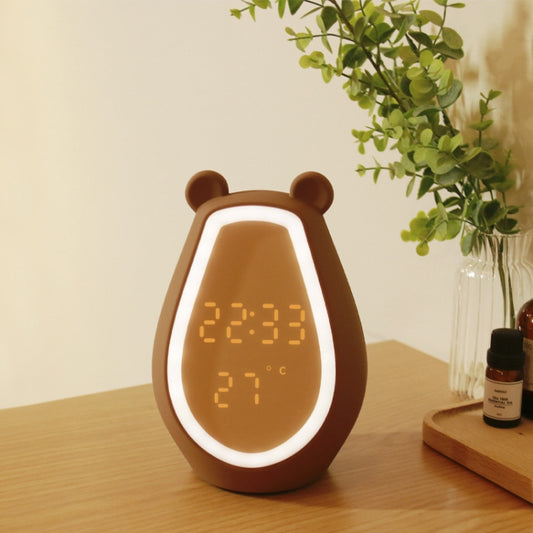 Bear Alarm Clock LED Digital Silent Bedside Lamp Bluetooth Speaker USB Charging Children Cartoon Night Light(Bluetooth Version) by buy2fix