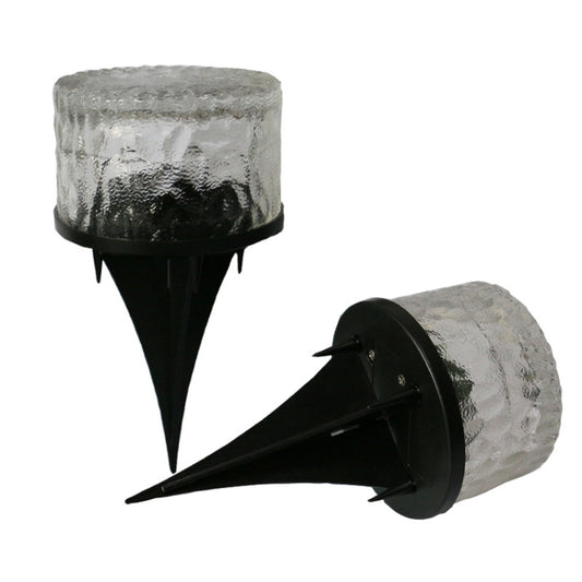 Outdoor Solar Buried Lamp Round Glass Floor Street Light Garden Ice Brick Waterproof Lamp(Warm Light) by buy2fix
