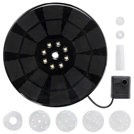 Colorful Lamp Battery Solar Fountain Floating Landscape Fountain(Colorful Transparent Nozzle) by buy2fix