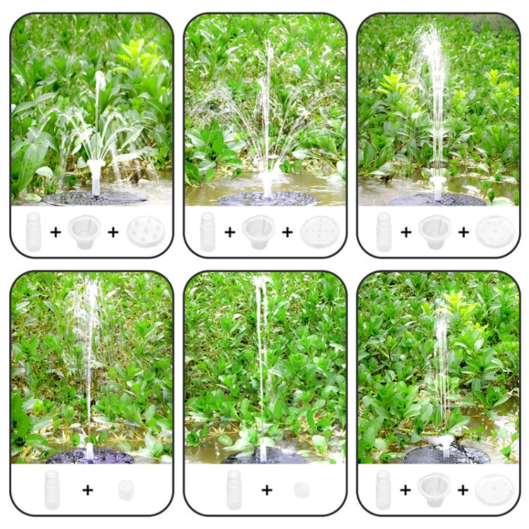 Colorful Lamp Battery Solar Fountain Floating Landscape Fountain(Colorful Transparent Nozzle) by buy2fix