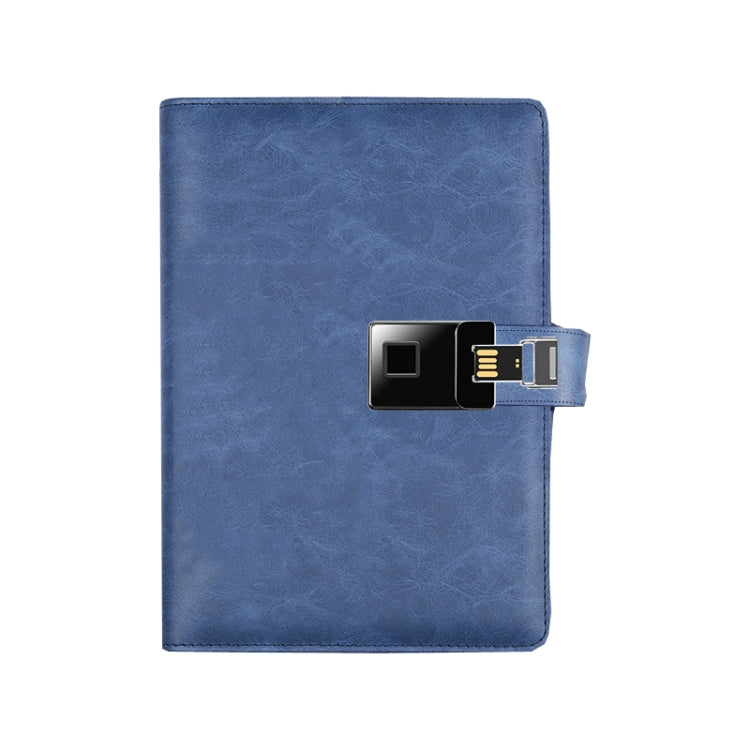 A5 Multi-Function Fingerprint Unlocking Notebook Can Record 10 Fingerprints, Specification: Only With Fingerprint Lock(Crazy Horse Pattern Blue) - Notebooks by buy2fix | Online Shopping UK | buy2fix