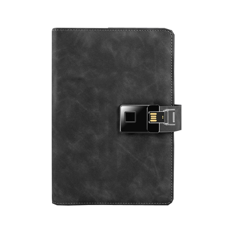 A5 Multi-Function Fingerprint Unlocking Notebook Can Record 10 Fingerprints, Specification: Only With Fingerprint Lock(Cowhide Black) - Notebooks by buy2fix | Online Shopping UK | buy2fix