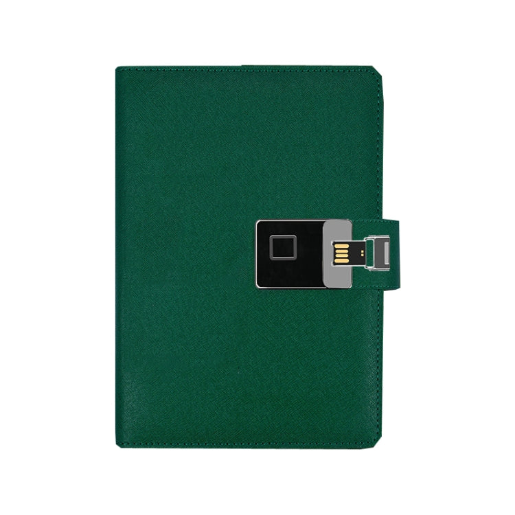 A5 Multi-Function Fingerprint Unlocking Notebook Can Record 10 Fingerprints, Specification: Only With Fingerprint Lock(Cross Pattern Green) - Notebooks by buy2fix | Online Shopping UK | buy2fix
