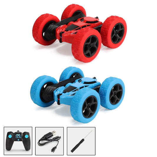 2.4G Remote Control Drift Roll Double-sided Stunt Car With Lights(Red) by buy2fix