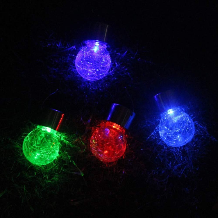 12 PCS Crackle Ball Solar Chandelier Outdoor Garden Courtyard Holiday Decoration Light With Clip(White Light) by buy2fix