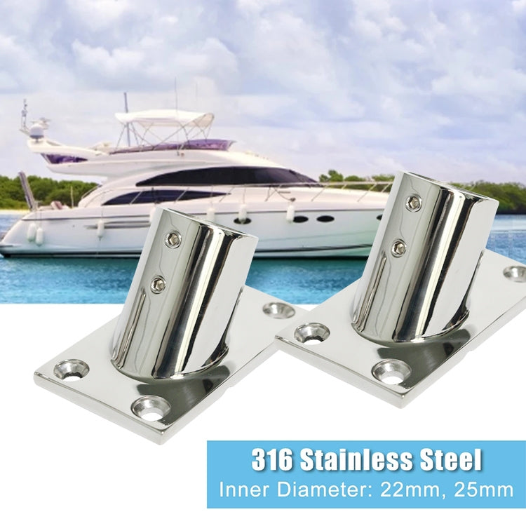 Thicken 316 Stainless Steel 60-Degree Square Tube Base Marine Boat Hardwares, Specifications: 25mm by buy2fix