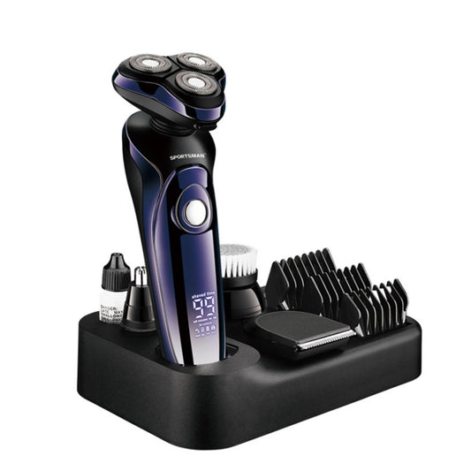 Sportsman SM-530 Electric Men Shaving Knife Multi-Function Base Charging Digital Water Washing Razor, Specification: US Plug(Purple) by SPORTSMAN