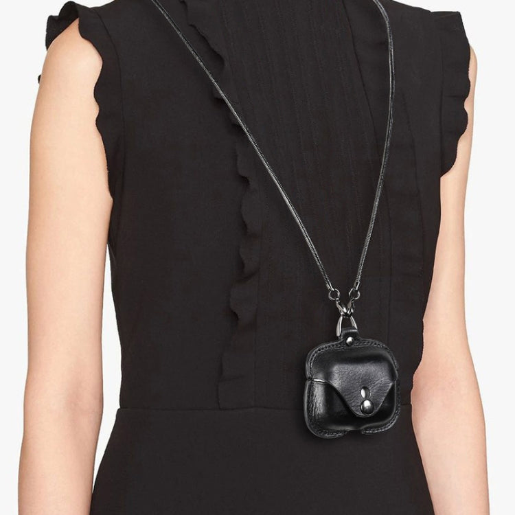 CONTACTS FAMILY CF1122A AirPods Pro Leather Protective Case with Necklace for AirPods Pro(Red) - For AirPods Pro by CONTACTS FAMILY | Online Shopping UK | buy2fix