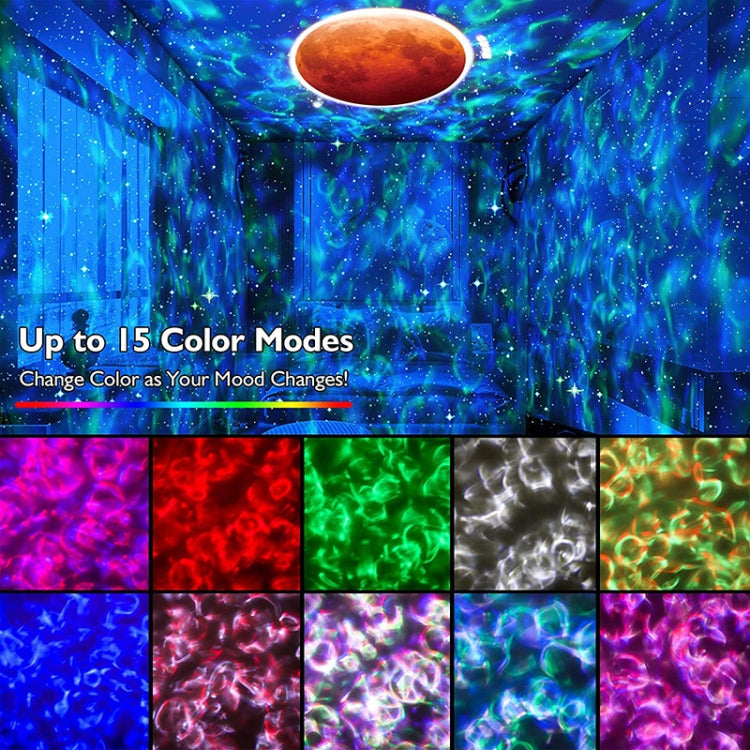 DQ-M3 LED Rotating Starry Sky Light Bluetooth Music Planets Ocean Projector Support TF Card,Style: Rechargeable(Black) by buy2fix