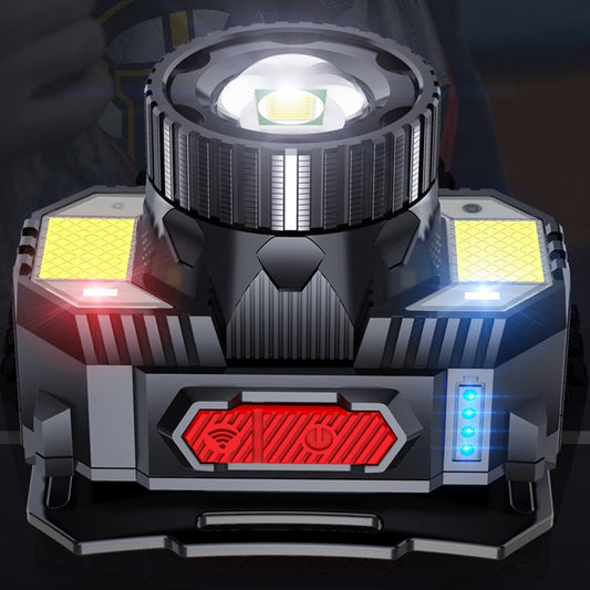 TG-TD009 LED Strong Headlamp Head-Mounted USB Rechargeable Zoom Sensor Headlamp, Colour: Yellow Light by buy2fix