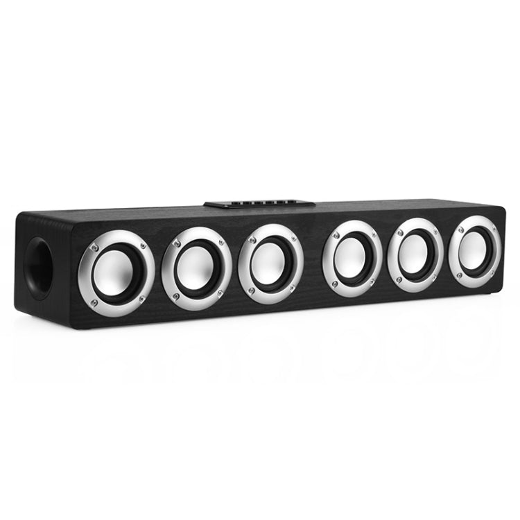 M1 Bluetooth Speaker Alarm Clock Wooden Wireless Desktop Loudspeaker(Black) - Desktop Speaker by buy2fix | Online Shopping UK | buy2fix