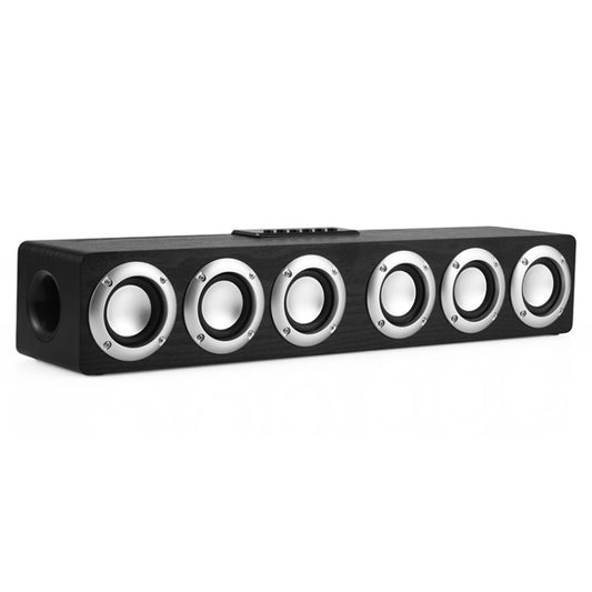 M1 Bluetooth Speaker Alarm Clock Wooden Wireless Desktop Loudspeaker(Black) - Desktop Speaker by buy2fix | Online Shopping UK | buy2fix